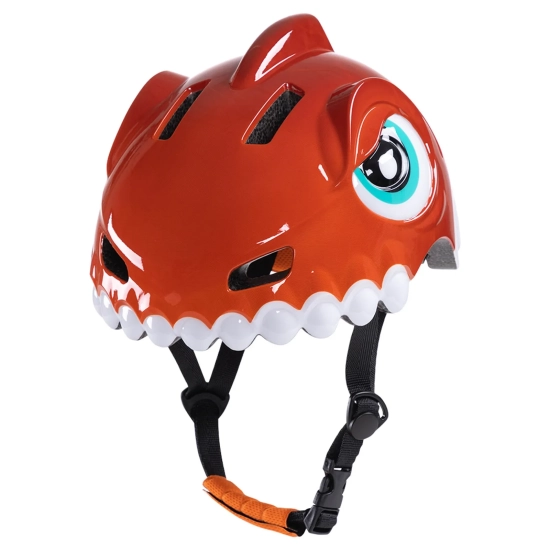 WOZINSKY Kask rowerowy dziecięcy 52-56 cm - czerwony dinozaur