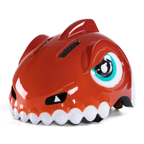 WOZINSKY Kask rowerowy dziecięcy 52-56 cm - czerwony dinozaur