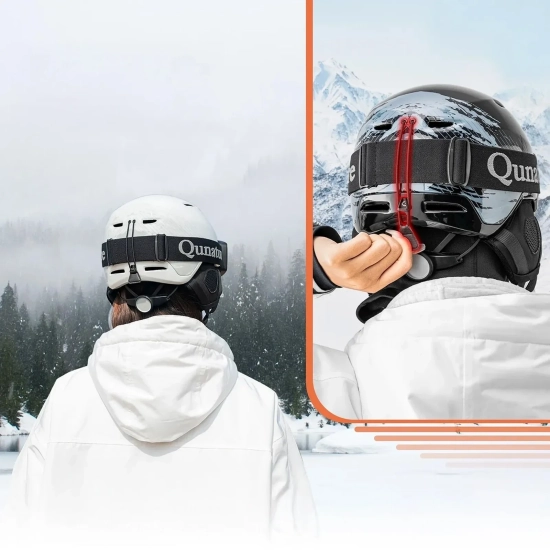 ROCKBROS Kask narciarski snowboardowy z nausznikami rozmiar L - biały