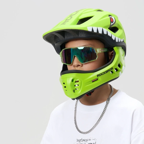 ROCKBROS Kask rowerowy dziecięcy z odpinaną szczęką rozmiar M 54-58cm