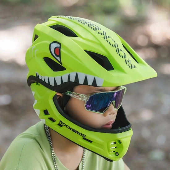 ROCKBROS Kask rowerowy dziecięcy z odpinaną szczęką rozmiar M 54-58cm