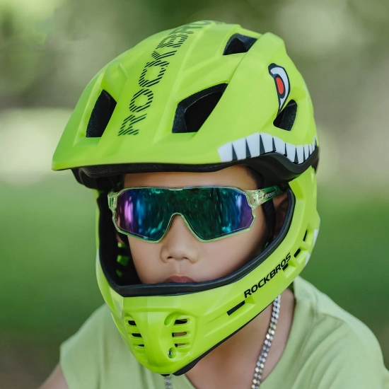 ROCKBROS Kask rowerowy dziecięcy z odpinaną szczęką rozmiar M 54-58cm
