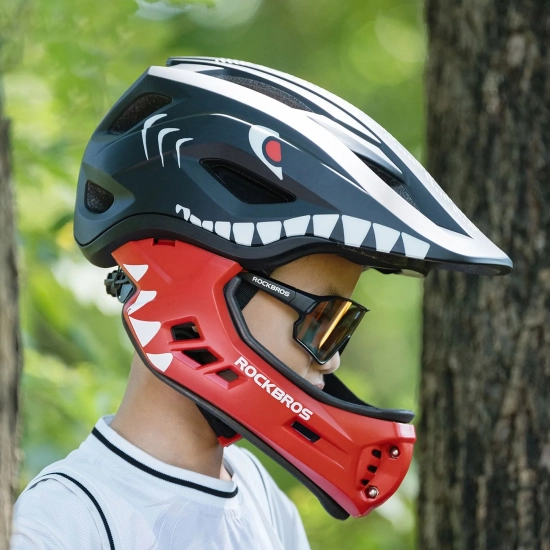 ROCKBROS Kask rowerowy dziecięcy z odpinaną szczęką rozmiar M 54-58cm