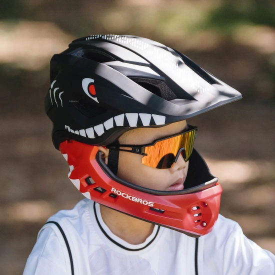ROCKBROS Kask rowerowy dziecięcy z odpinaną szczęką rozmiar M 54-58cm