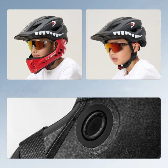 ROCKBROS Kask rowerowy dziecięcy z odpinaną szczęką rozmiar M 54-58cm