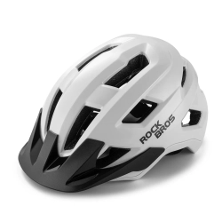 ROCKBROS Kask rowerowy młodzieżowy z odpinanym daszkiem 54–58 cm - biały