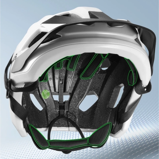 ROCKBROS Kask rowerowy młodzieżowy z odpinanym daszkiem 54–58 cm - biały