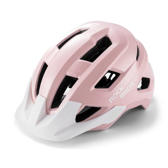 ROCKBROS Kask rowerowy młodzieżowy z odpinanym daszkiem 54-58 cm - różowy