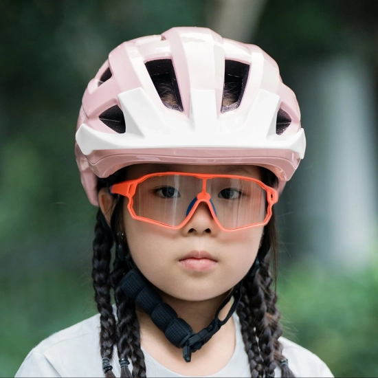 ROCKBROS Kask rowerowy młodzieżowy z odpinanym daszkiem 54-58 cm - różowy