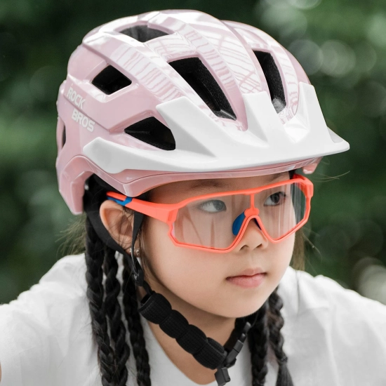 ROCKBROS Kask rowerowy młodzieżowy z odpinanym daszkiem 54-58 cm - różowy