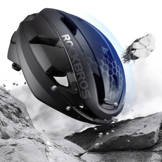ROCKBROS Kask rowerowy LK-15 z włókna węglowego 58-62 cm - czarny