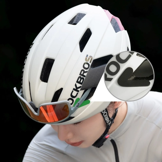 ROCKBROS Kask rowerowy LK-15 z włókna węglowego 58-62 cm - jasnoszary