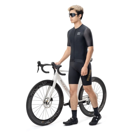 ROCKBROS Koszulka rowerowa z krótkim rękawem rozmiar XXL - czarna