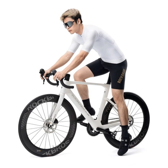 ROCKBROS Koszulka rowerowa z krótkim rękawem rozmiar XXXL - biała