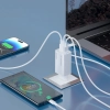 WOZINSKY Ładowarka sieciowa GaN USB-A USB-C z kablem USB-C 65W - biała
