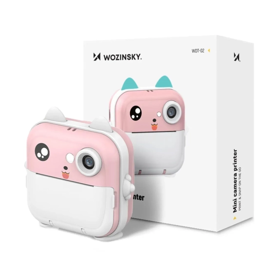 Aparat z drukarką termiczną Wozinsky WDT-01 48 MP różowy