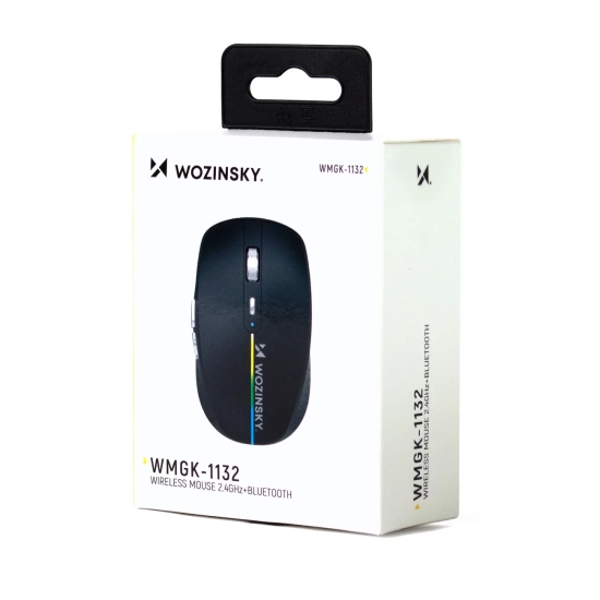 WOZINSKY Myszka bezprzewodowa podświetlana 6 przycisków Bluetooth 1600 DPI