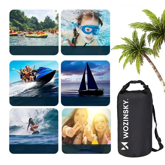 WOZINSKY Worek torba wodoodporna outdoor na kajak SUP 20l - czarny