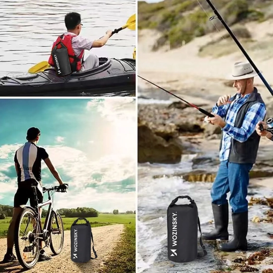 WOZINSKY Worek torba wodoodporna outdoor na kajak SUP 10l - czarny
