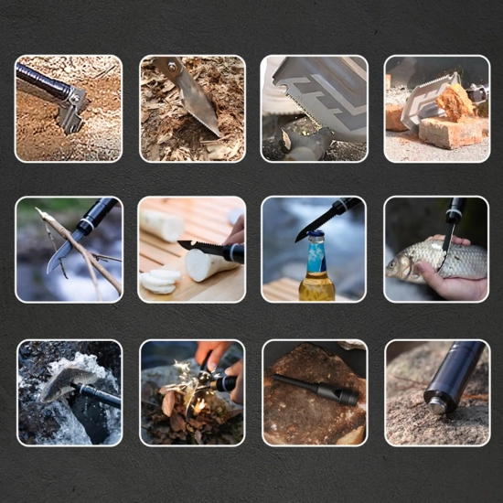 WOZINSKY Saperka wielofunkcyjna na survival bushcraft nóż zbijak krzesiwo