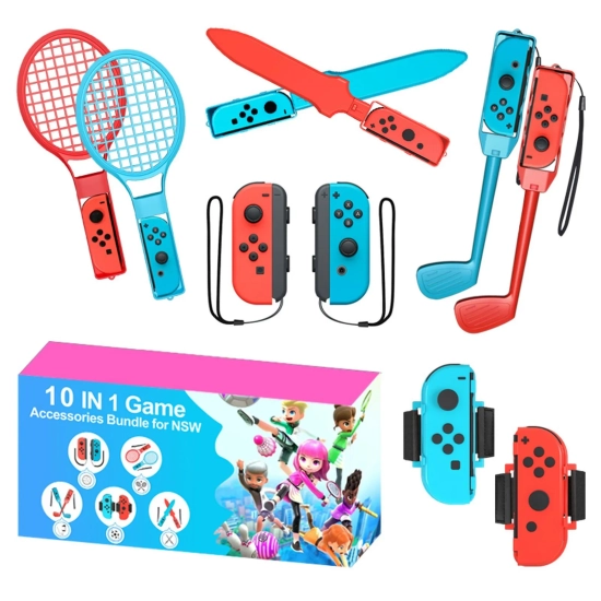 HURTEL Zestaw akcesoriów rodzinnych 10w1 do gry Nintendo Switch Sports