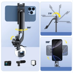 WOZINSKY Selfie stick kijek z uchwytem do smartfona teleskopowy tripod