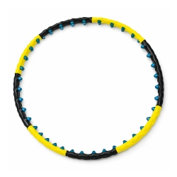 WOZINSKY Hula hop z wypustkami masującymi składane - czarno żółte