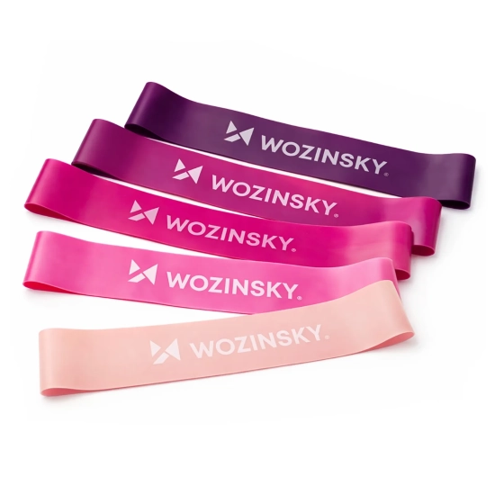 WOZINSKY Gumy taśmy treningowe oporowe do ćwiczeń z TPE - 5 szt.