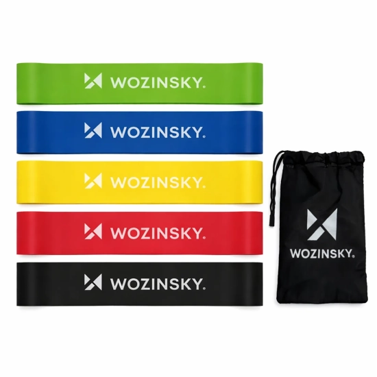 WOZINSKY Gumy taśmy oporowe do ćwiczeń treningu fitness z lateksu - 5 szt.