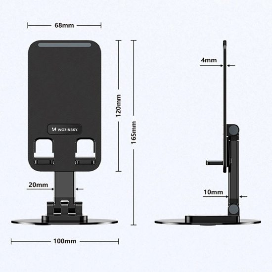 WOZINSKY Podstawka stojak stabilny pod telefon tablet - czarny