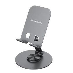 WOZINSKY Podstawka stojak obrotowy metalowy pod telefon tablet - szary