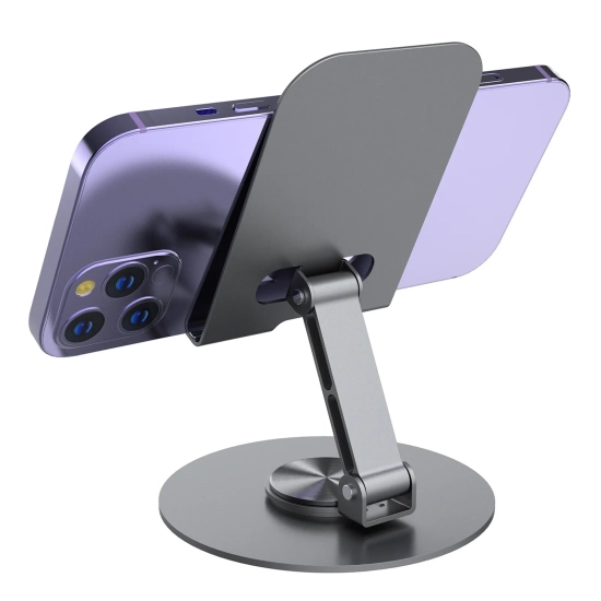 WOZINSKY Podstawka stojak obrotowy metalowy pod telefon tablet - szary