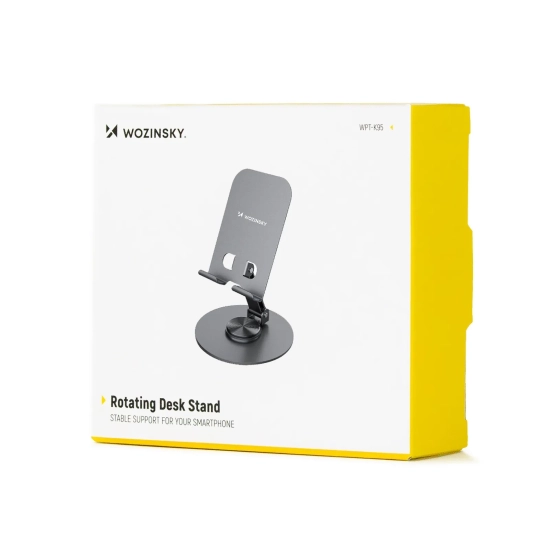 WOZINSKY Podstawka stojak obrotowy metalowy pod telefon tablet - szary