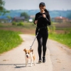 WOZINSKY Pas biodrowy do biegania z psem z saszetką elastyczną smyczą