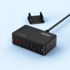 WOZINSKY Stacja ładująca biurkowa 3x USB-A 5x USB-C GaN QC3 440W - czarna