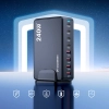 WOZINSKY Stacja ładująca biurkowa 4x USB-A 4x USB-C GaN QC3 240W - czarna