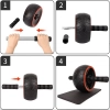 WOZINSKY Kółko do ćwiczeń mięśni brzucha ab wheel z matą - czarne