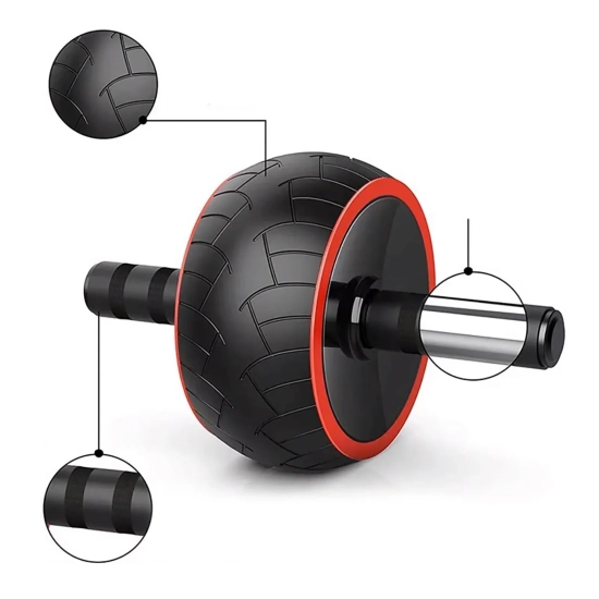 WOZINSKY Kółko do ćwiczeń mięśni brzucha ab wheel z matą - czarne