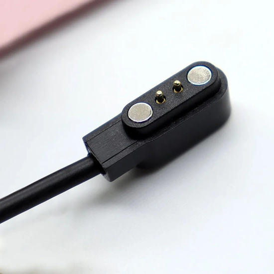 HURTEL Ładowarka magnetyczna 2-pin 2.8 mm do smartwatchy 60 cm - czarna