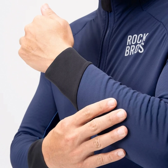 ROCKBROS Kurtka rowerowa zimowa polarowa dwuwarstwowa rozmiar L - niebieska