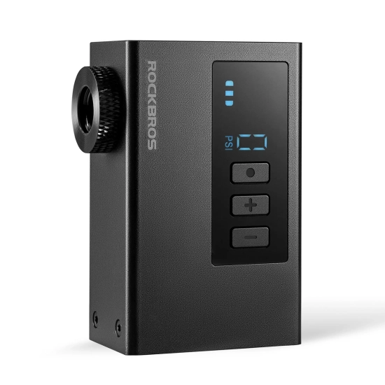 ROCKBROS Pompka akumulatorowa kompresor LED 420mAh 120 psi - czarna