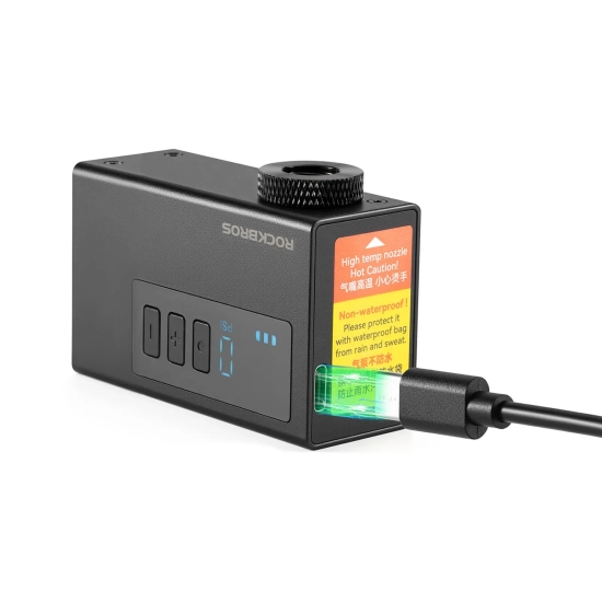 ROCKBROS Pompka akumulatorowa kompresor LED 420mAh 120 psi - czarna