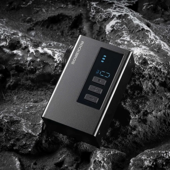 ROCKBROS Pompka akumulatorowa kompresor LED 420mAh 120 psi - czarna