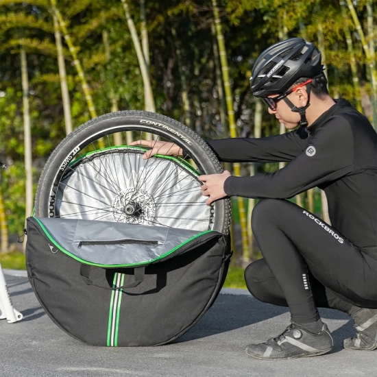 ROCKBROS Pokrowiec transportowy na koło rowerowe śr. 74cm - czarny
