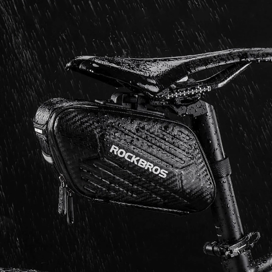 ROCKBROS Torba rowerowa podsiodłowa o sztywnej konstrukcji 1.5L - czarna