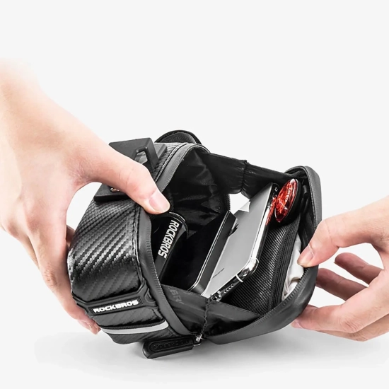 ROCKBROS Torba rowerowa podsiodłowa o sztywnej konstrukcji 1.5L - czarna