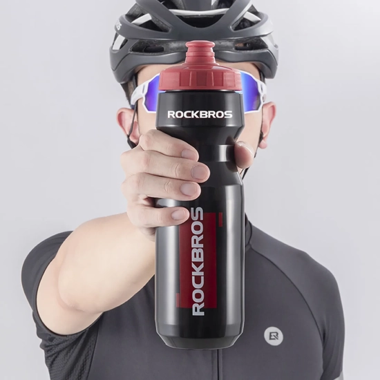 ROCKBROS Bidon rowerowy butelka 750 ml - czarno czerwona