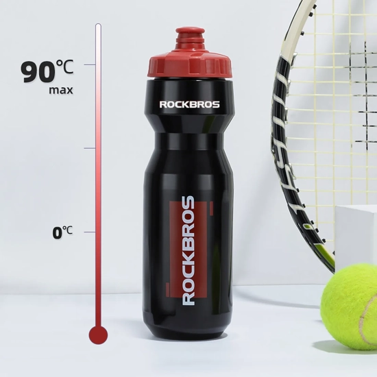 ROCKBROS Bidon rowerowy butelka 750 ml - czarno czerwona