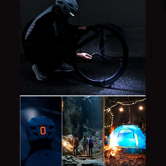 ROCKBROS Kask rowerowy ze zintegrowanym oświetleniem wielokierunkowym