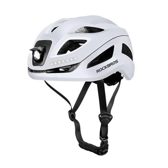 ROCKBROS Kask rowerowy ze zintegrowanym oświetleniem wielokierunkowym